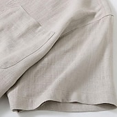 halpa Business Casual-Miesten Paita Pellava paita Rento paita Button Up paita Puuvillainen paita Tavallinen Loma Katu Valkoinen Vaalean harmaa Tumman harmaa Beesi Lyhythihainen Sänkyjen avaus Kesä Vaatetus Painike alas