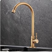 billige Baderomskraner-Vaskekran for baderom - Klassisk Antikk Messing Montere Utsiden Enkelt Håndtak Et HullBath Taps