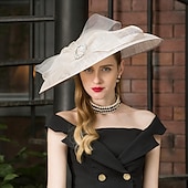 economico Cappelli per feste-fasce cappelli lino bombetta/cloche cappello a cilindro cappello sinamay matrimonio tea party matrimonio elegante con strass bowknot copricapo copricapo