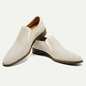 preiswerte Loafer aus hochwertigem Leder-Beige Loafer aus perforiertem Leder für Herren, Slipper aus hochwertigem Rindsleder – atmungsaktives und stilvolles Schuhwerk für formelle und legere Anlässe