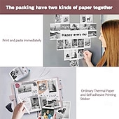 cheap Scanners &amp; Printers-Mini Portable Pocket Mobile Thermal Printer Smart Inkless Printing Stickers Label Photo Wireless Bluetooth Printer