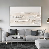 preiswerte Abstrakte Gemälde-3D gerahmte handgemalte strukturierte Wandkunst weißes minimalistisches Gemälde auf Leinwand Wabisabi trendige Wohnkultur Wohnzimmer Wandkunst modernes Gemälde fertig zum Aufhängen