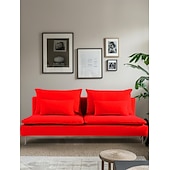abordables Housse de canapé-Housse de section 3 places 100% coton couleur uniforme housses matelassées 8 pièces ensemble de housse de futon