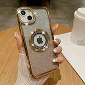 お買い得  iPhone用ケース-電話 ケース 用途 iPhone 16 iPhone 15 プロマックスプラス iPhone 14 13 12 11 Pro Max Plus バックカバー ワイヤレス充電をサポート ブリンブリングリッターシャイニー 耐衝撃 TPU 仕上げ
