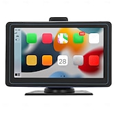 abordables Lecteurs multimédias pour voitures-Lecteur de voiture écran 7 pouces sans fil autoradio miroir lien lecteur mp5 avec navigation gps carplay autosupport 12 led caméra de recul installation facile