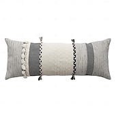 baratos Textured lance travesseiros-Fronha de algodão almofada de escritório moderno e minimalista sofá travesseiro ins almofada de cabeceira encosto