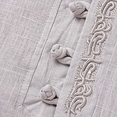 economico Casual da lavoro-Per uomo Camicia Camicia di lino Camicia con colletto cinese Camicia con colletto alla coreana Camicia popover Camicia casual Semplice Vacanza Streetwear Blu marino Beige Grigio Manica Corta Collo