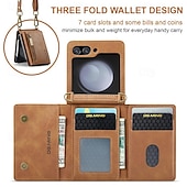 economico Cover Samsung-telefono Custodia Per Samsung Galaxy Z Flip 7 Z Flip 5 Z Flip 4 Z Flip 3 Copertura Posteriore con Supporto Magnetico Cerniera Retrò TPU PC Pelle PU