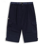 abordables Día festivo-Hombre Pantalón Corto Cargo Pantalón corto Pantalones cortos casuales Shorts para senderismo Bolsillo con cremallera Cordón de la pierna Plano Comodidad Transpirable Medio corto Exterior Diario Noche