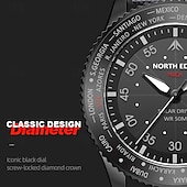 Χαμηλού Κόστους Ρολόγια Quartz-NORTH EDGE Άντρες Χαλαζίας Δουλειά Φωτίζει ΑΔΙΑΒΡΟΧΟ TPU Λουράκι από νάιλον Παρακολουθήστε