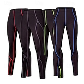 Недорогие повседневные брюки-Муж. Компрессионные штаны Лосины для бега с карманом для телефона Основной слой Атлетический Одежда для спорта и отдыха Лето Весна Осень Зима Спандекс 4