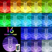 abordables 123496-Lampe de table en cristal 16 couleurs avec télécommande, veilleuse à changement de couleur RVB de la Saint-Valentin en cristal rose en forme de diamant, lumière tactile, chambre à coucher, salon, atmosphère de vacances, décoration, cadeau d&#039;anniversaire