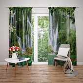 billiga Gardiner och draperier-2 paneler natur skog gardin draperier mörkläggningsgardin för vardagsrum sovrum kök fönster behandlingar värmeisolerat rum mörkläggning
