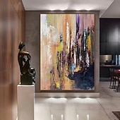 baratos Pinturas Abstratas-Pinturas a óleo artesanais em tela, arte de parede, decoração abstrata moderna para decoração de casa, pintura sem moldura enrolada