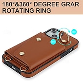 economico Cover per iPhone-telefono Custodia Per iPhone 16 15 14 Pro Max Plus iPhone 13 12 11 Pro Max Mini Custodia Portafoglio Cerniera con Cordino Con Cinturino da Polso Retrò TPU Pelle PU