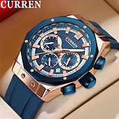 お買い得  クォーツ腕時計-CURREN メンズ クォーツ 時計 アウトドア ファッション カジュアル 腕時計 輝く カレンダー 防水 装飾 シリコン ゲル 時計