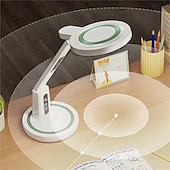 abordables Lámparas de escritorio-Lámpara de escritorio LED, lámpara de mesa con reloj, lámpara de escritorio regulable recargable por USB, luz LED enchufable, protección ocular plegable, luz nocturna de lectura, lámpara de mesa de