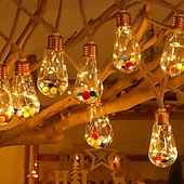 זול מופעל באמצעות אנרגיה סולארית-אור חבל שמש חיצוני קמפינג נורת מחרוזת אורות 16 led 8 מצבים תאורה ip65 אור עמיד למים לחג המולד מסיבת חתונה חיצונית קישוט מרפסת גן