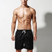 baratos shorts de natação masculinos-Homens Bermuda de Surf Shorts de Natação Calção Justo de Natação Com Cordão Cintura elástica Tecido Conforto Secagem Rápida Curto Feriado Praia Final de semana Moda Casual Preto Branco Micro-Elástica