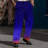 preiswerte Lose-Herren Farbverlauf Anzughosen Mittlere Taillenlinie Business-Casual Hochzeit Alltagskleidung Tasche Hose mit geradem Bein Sommer Frühling Herbst Schwarz Blau Dunkelblau