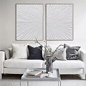 levne Abstraktní malby-ručně malovaná abstraktní minimalistická monochromatická olejomalba ruční triptych umění na plátně bílá texturovaná olejomalba minimalistická nástěnná malba nástěnná malba