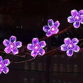 abordables Guirlandes solaires-Guirlande lumineuse solaire élégante pour réception de mariage, guirlande lumineuse à fleurs de 33 pieds, 100 LED, 8 modes, lumières violettes pour fête de mariage, décorations d&#039;intérieur,