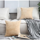 abordables Coussins tendances-Housse d&#039;oreiller nordique en velours côtelé, couleur unie, douce, sans noyau, pour le bureau, la maison, le salon, le canapé, vert, orange, rose, bleu