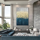 preiswerte Stillleben-Gemälde-abstrakte goldene Gemälde auf Leinwand, handgefertigt, reich strukturiertes Acrylgemälde, moderne Wandkunst, handgemaltes Kunstwerk, Folie, grünes Ölgemälde für Wohnzimmer, Büro, Wanddekoration,