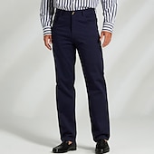 cheap Men&#039;s Elite Pants-Men&#039;s Dress Pants Zipper Pocket Solid Color Breathable Full Length Formal Office Work Chic &amp; Modern Formal Navy Blue Khaki Micro-elastic