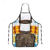tanie fartuchy-Karnawał Piwo Oktoberfest Kostium Fartuch Dirndl Trachtenkleader Oktoberfest / Piwo Bawaria bawarski Tradycyjny styl Łąki Damskie Tkanina w stylu tradycyjnym Fartuch