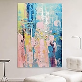 baratos Pinturas Abstratas-Pinturas a óleo artesanais em tela, arte de parede, decoração abstrata moderna para decoração de casa, pintura sem moldura enrolada