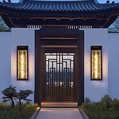 cheap Outdoor Wall Lights-LED Outdoor Wall Lights Multi Color 16cm Single Head New Chinese Style Modern Waterproof Metal Acrylic 20W For Balcony Aisle Garden Villa 110-240V