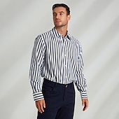 voordelige Heren Elite Overhemden-Voor heren Overhemd Button-down overhemd Effen Kleur Formeel Bruiloft Zwart Lange mouw Strijkijzer Lente &amp; Herfst Kleding Knop