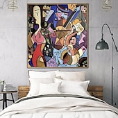 preiswerte Gemälde mit Menschen-große handgemachte abstrakte bunte figurative Gemälde auf Leinwand handgemachte Luxus-Malerei Picasso Stil Kunst strukturierte Öl Acryl Malerei Wand-Dekor