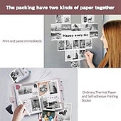 cheap Scanners &amp; Printers-Mini Portable Pocket Mobile Thermal Printer Smart Inkless Printing Stickers Label Photo Wireless Bluetooth Printer