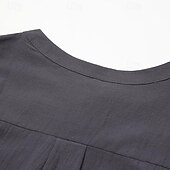 economico Casual da lavoro-Per uomo Camicia Camicia di lino Camicia con colletto cinese Camicia con colletto alla coreana Camicia popover Camicia casual Semplice Vacanza Streetwear Nero Bianco Grigio Manica Corta Collo alla