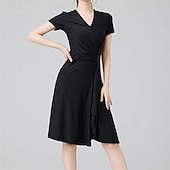 abordables Tenues de danse latine-Danse de la salsa latine Robe Couleur Pure Femme Utilisation Usage quotidien Manche Courte Elasthanne