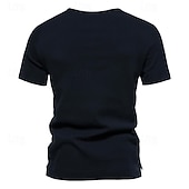 levne Ležérní tričko Henley-Pánské Tričko s knoflíkem Tričko Tričko Henley Trička Krátký rukáv Henley Jaro léto Bez vzoru Pit Strip Módní Designové Základní Dovolená ulice Jdeme ven Černá Bílá Námořnická modř Top tričko pro muže