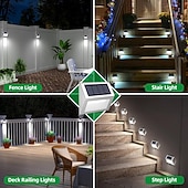 abordables Luces de suelo-Luz de paso LED solar, luz de cubierta impermeable al aire libre luces de cerca solar luz de pared para patio cubierta jardín esquina casa garaje patio porche escalera iluminación 1/2/4/6/12 piezas