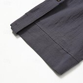 economico Casual da lavoro-Per uomo Camicia Camicia di lino Camicia con colletto cinese Camicia con colletto alla coreana Camicia popover Camicia casual Semplice Vacanza Streetwear Nero Bianco Grigio Manica Corta Collo alla