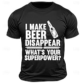 abordables T-shirt graphique pour hommes-Homme Mot Lettre Drôle Bière T-shirt Coton Manche Courte Graphique Chemise Noir Blanche Vert Véronèse T-shirt confortable Rue Sport en Plein Air Vêtements de créateurs de mode