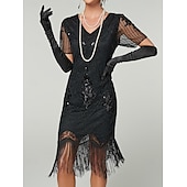 olcso Ruhák-Ordító 20-as évek 1920-as évek Koktélruha Flapper ruha Ruhák Báli ruha A nagy Gatsby Charleston Flitter Rojt Női Mindszentek napja Farsang Álarcos mulatság Farsang Esküvő Esküvői vendég Felnőttek