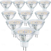 economico Faretti a LED-Lampadine a led mr16 gu5.3 Lampadine a led bi-pin base copertura in vetro trasparente 12v 50w equivalente alogeno non dimmerabile angolo del fascio di 120 gradi 500lm per faretti paesaggistici luci a