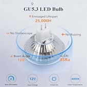 economico Faretti a LED-Lampadine a led mr16 gu5.3 Lampadine a led bi-pin base copertura in vetro trasparente 12v 50w equivalente alogeno non dimmerabile angolo del fascio di 120 gradi 500lm per faretti paesaggistici luci a