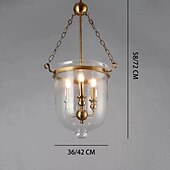 cheap Pendant Lights-LED Pendant Light Warm White 36/42cm 3-Light Country Retro Gold Hanging Light Industrial Style E14 Transparent Glass Lampshade Chandelier Metal Ring lamp Body Shape Ceiling Lighting for Living Room Bar counter 85-265V