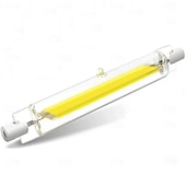 economico Tubo LED luminoso-led r7s tubo di vetro lampadina cob profondo dimmerabile senza sfarfallio 118mm ad alta potenza r7s lampada di mais j118 sostituire la luce alogena ac110v 220v paralumi