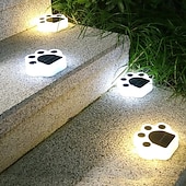 cheap Ground Lights-1/4pcs Outdoor Solar Cat Paw Lawn Lights, Solar Cute Cat Paw Deck Lights Ground Lamps LED Cat Paw Scene Light Landscape Light