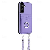 levne Pouzdra pro Samsung-telefon Carcasă Pro Samsung Galaxy S24 Ultra Plus S23 Ultra Plus S22 Plus Ultra A55 A35 A25 A15 5G A54 A34 A14 A53 A33 A23 A13 S25 Ultra Zadní kryt Držák na prsteny s Lanyardem Slot pro kartu Retro
