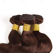 voordelige 3 bundels menselijk haarweefsels-2 # body wave menselijk haar bundels braziliaanse bruin haar weven bundels bruin haarverlenging remy chocolade bot menselijk haar 3 stks