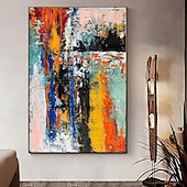 baratos Pinturas Abstratas-Pinturas a óleo artesanais em tela, arte de parede, decoração abstrata moderna para decoração de casa, pintura sem moldura enrolada